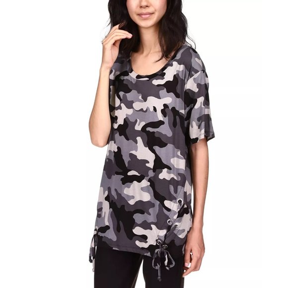MICHAEL MICHAEL KORS Exclusive Camo-Print Lace-Up Tunic - Small - Picture 1 of 4